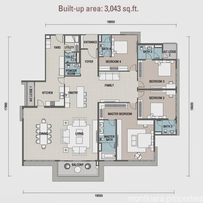 3,043sqft (4 bedrooms+1utility)